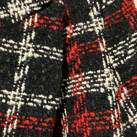 Zara tweed long blazer black White red - Picture 4 of 6